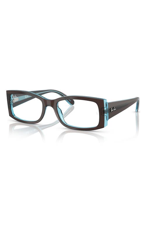 Ray Ban Ray-ban Miriam 54mm Square Optical Glasses In Blue Brown