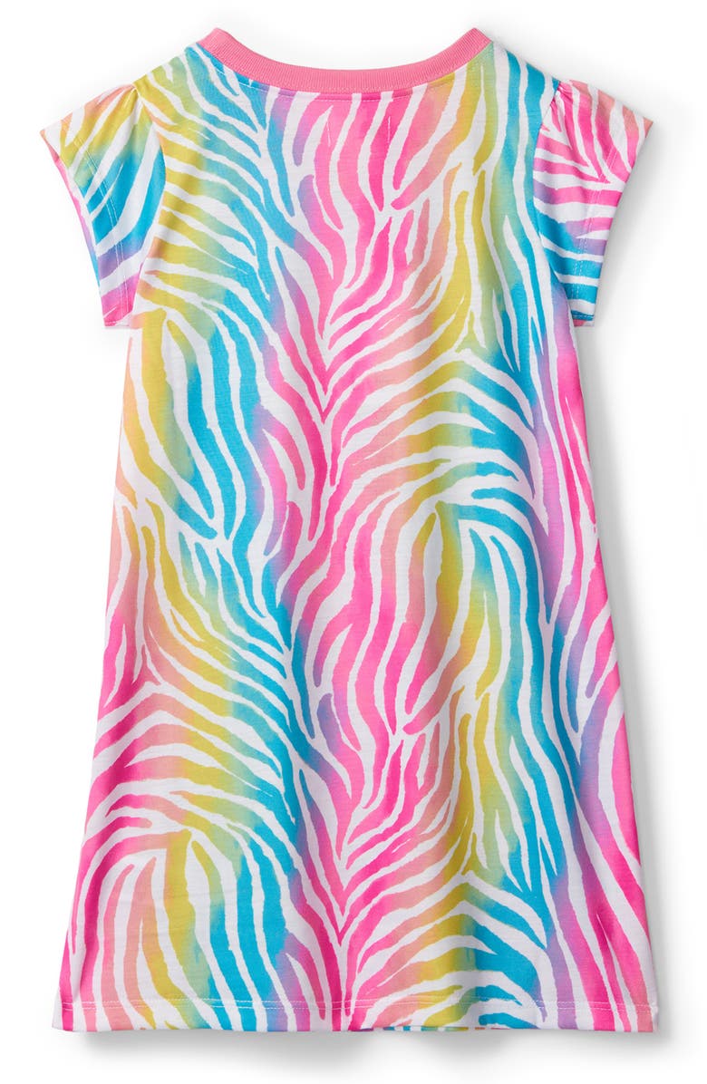 Hatley Kids' Rainbow Zebra Nightgown, Alternate, color, White