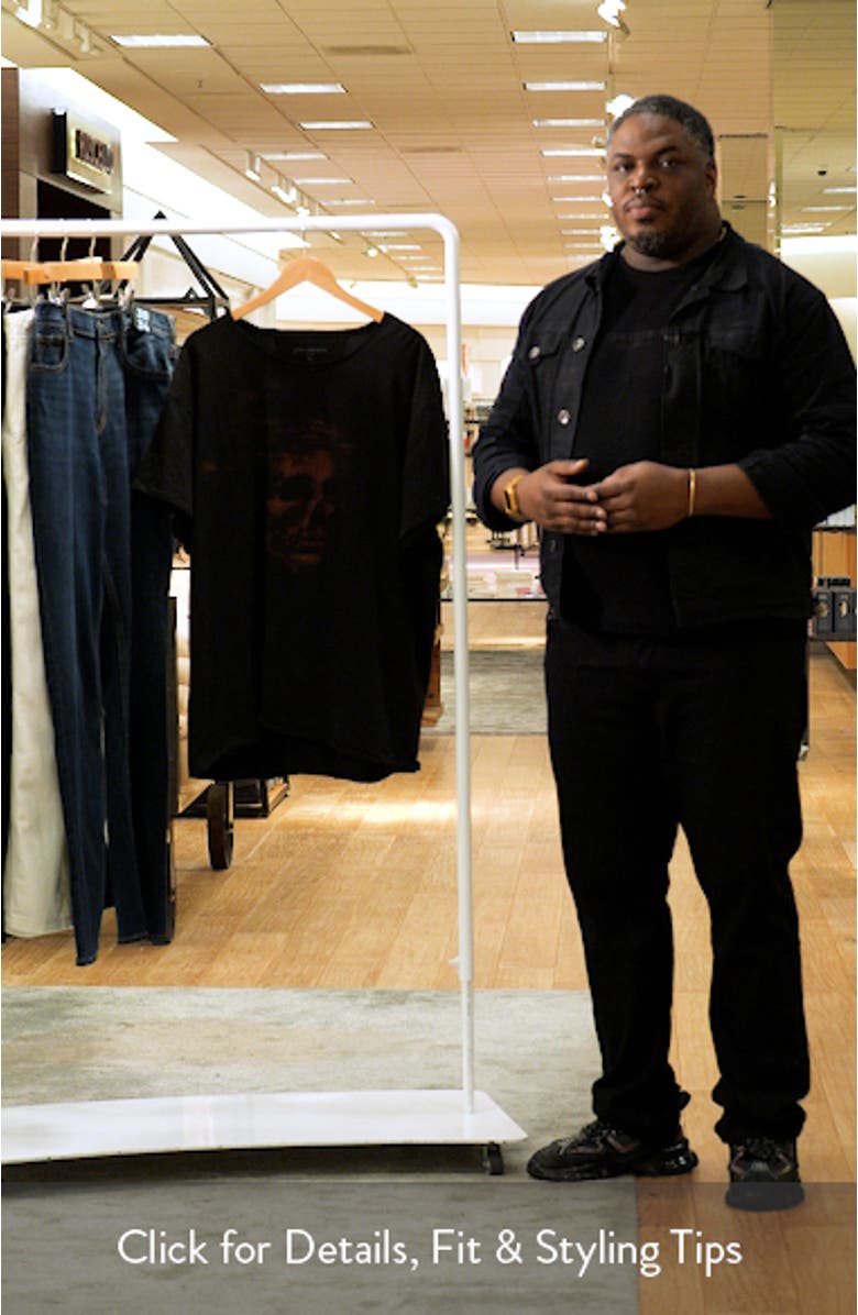 Bleached Skull Raw Edge Organic Cotton T-Shirt, sales video thumbnail