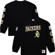 Mitchell & Ness Men's Mitchell & Ness  Black Green Bay Packers Training Camp Vintage Logos Long Sleeve T-Shirt