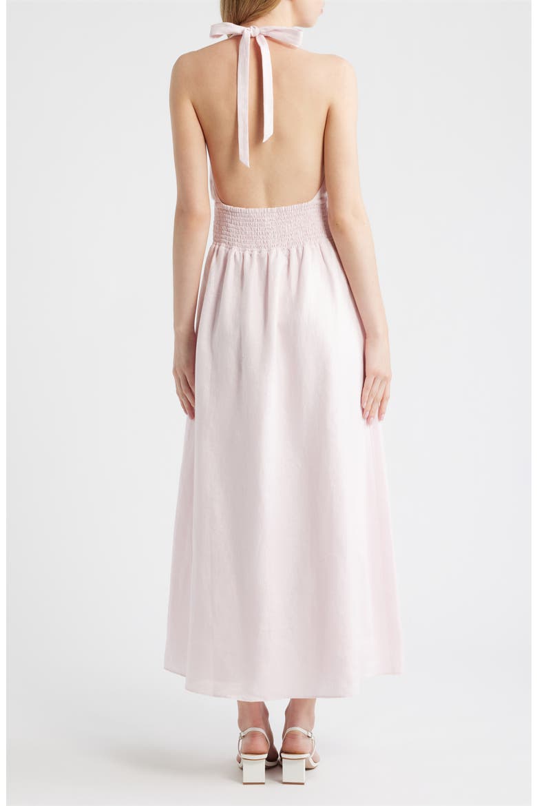 Lovis Halter Neck Linen Dress, Alternate, color, POTPOURRI PINK