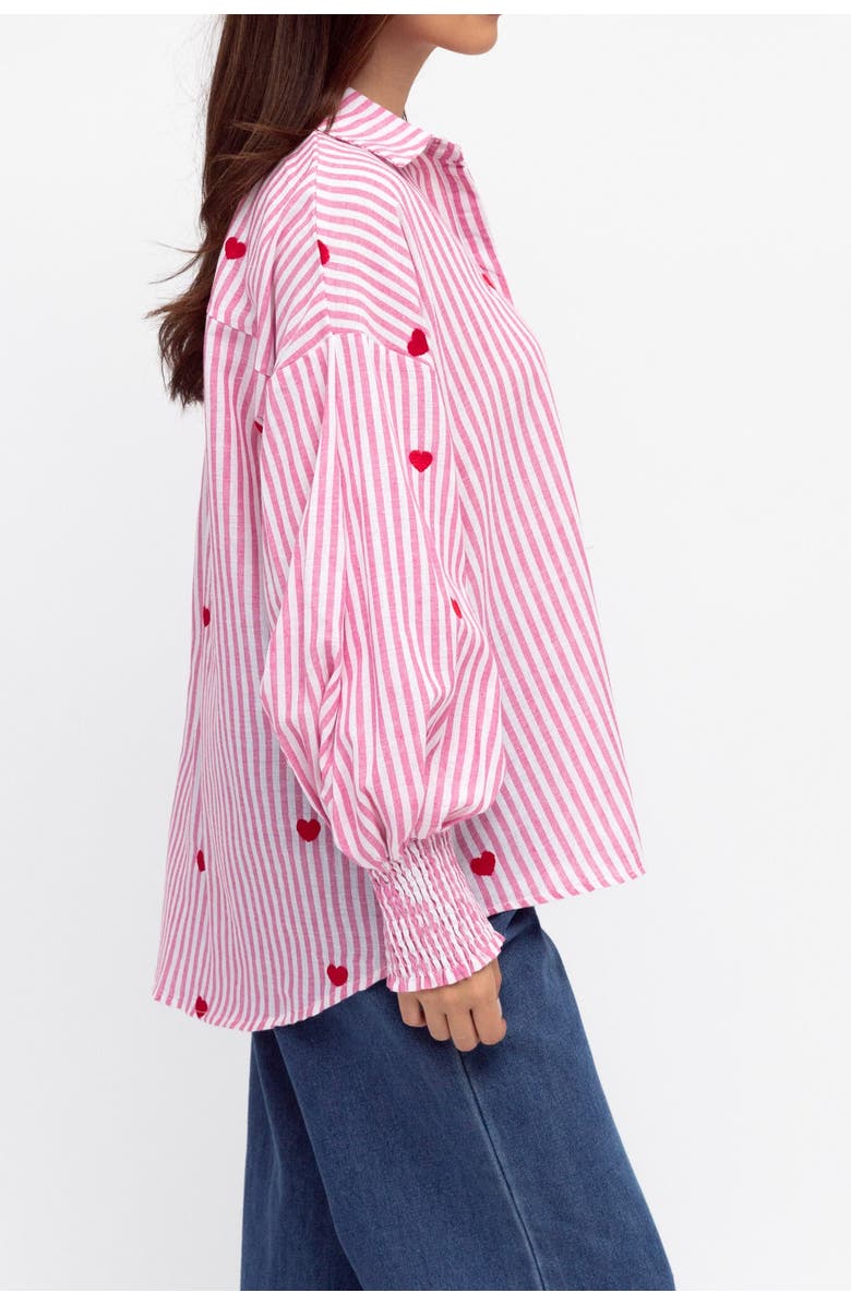 Label of Love Heart Embroidered Shirt, Alternate, color, Pink