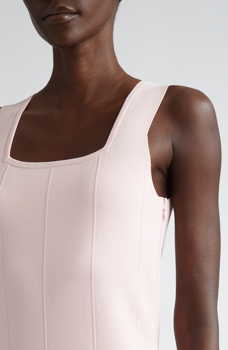 ST. JOHN Cutout Fringe Hem Sweater Dress, Alternate, color, Pale Pink