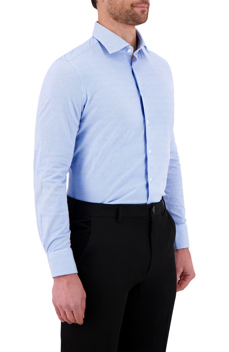 Victor Emmanuel Modern Fit Houndstooth Print Comfort Stretch Knit Dress Shirt, Alternate, color, 