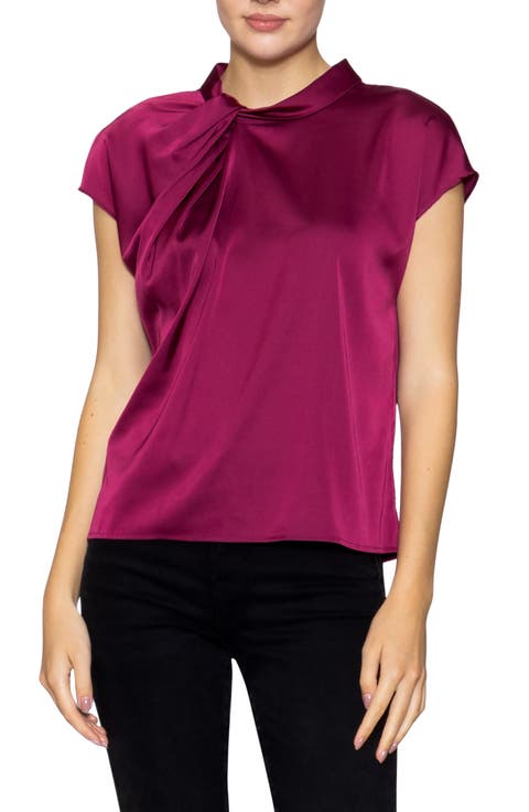 Twist Detail Cap Sleeve Top