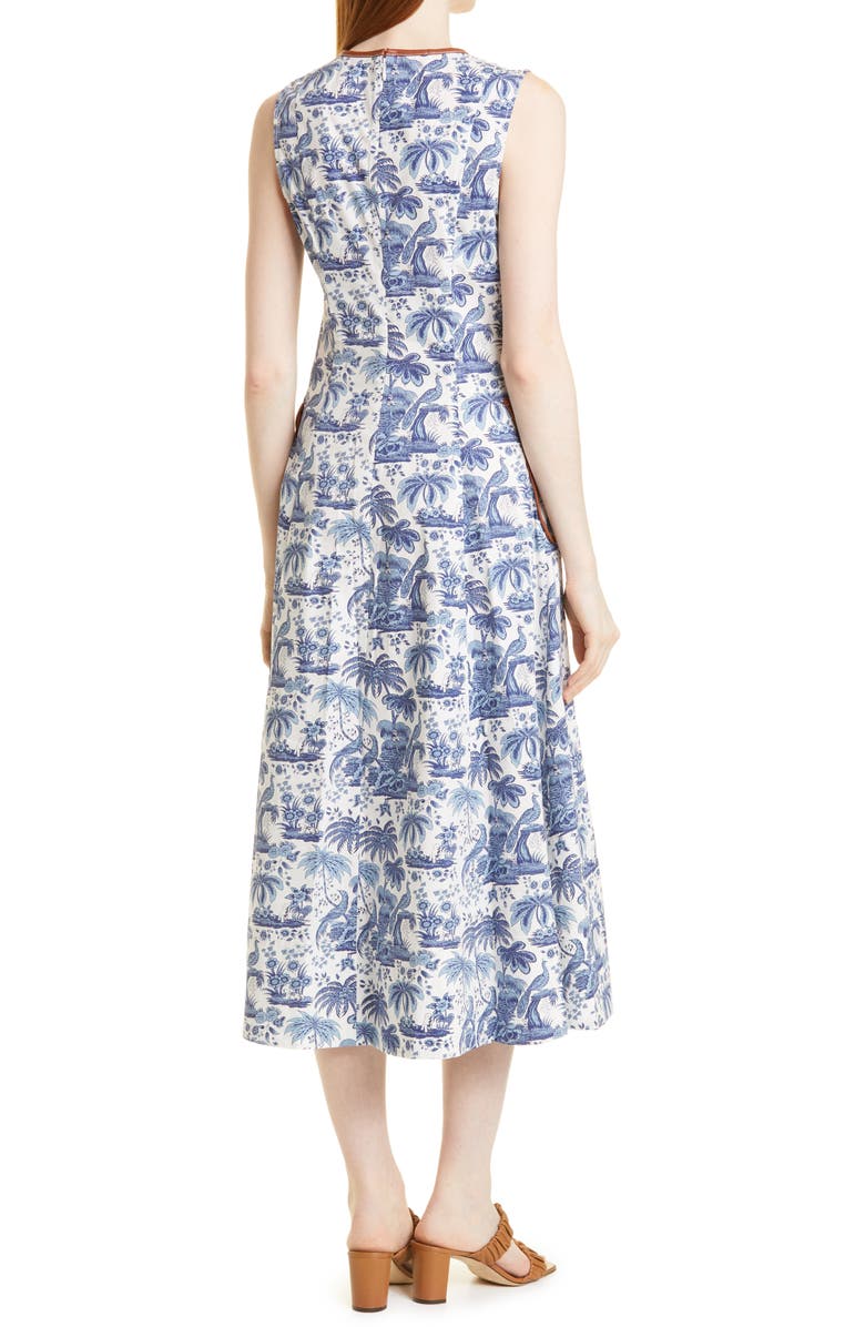 STAUD Bait Faux Leather A-Line Dress, Alternate, color, 