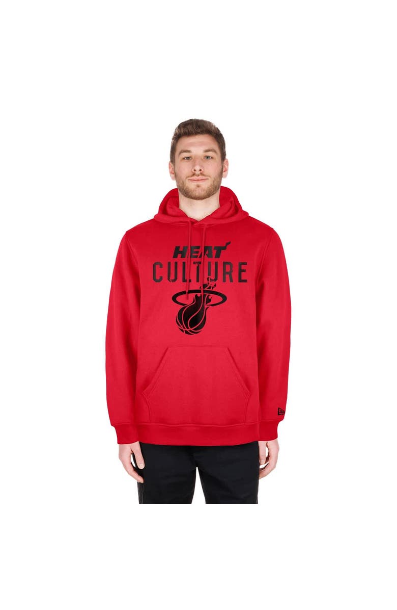 New Era Men's New Era  Red Miami Heat 2024/25 City Edition Pullover Hoodie, Alternate, color, 