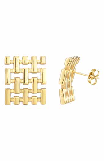 Adornia Tarnish Resistant Weave Stud Earrings