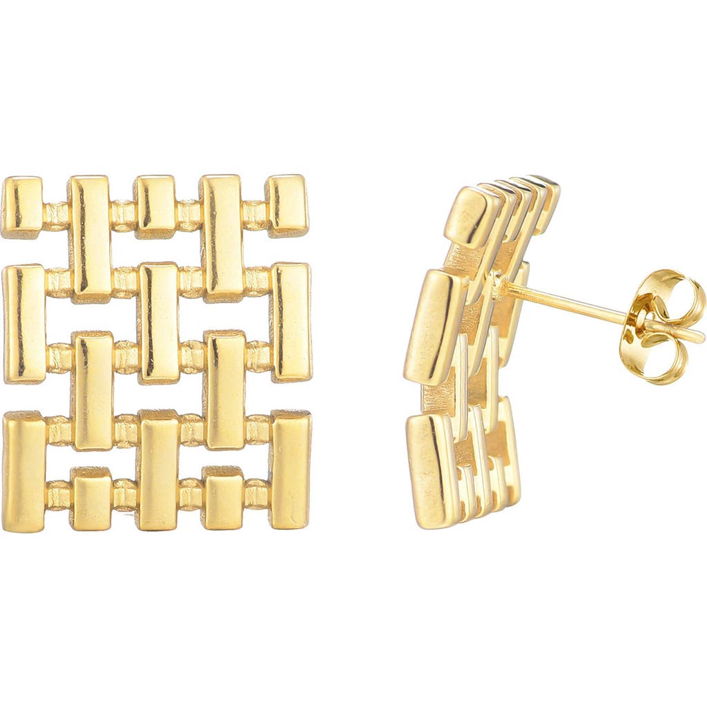 Adornia Tarnish Resistant Weave Stud Earrings In Gold