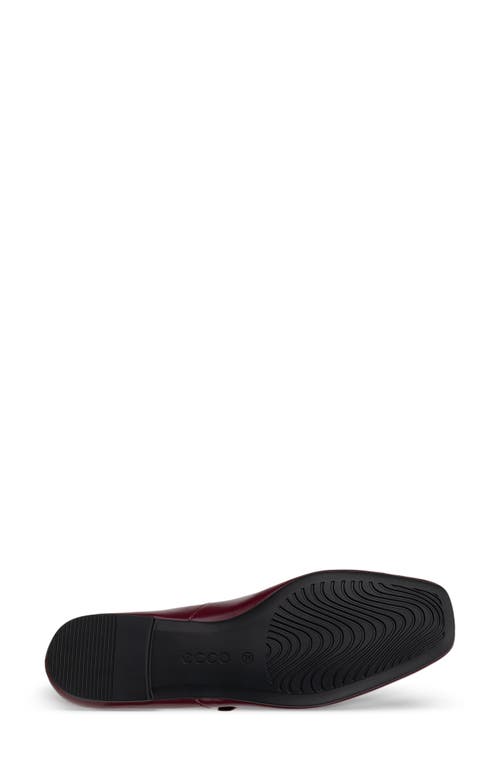 Ecco Margot Mary Jane Flat In Burgundy
