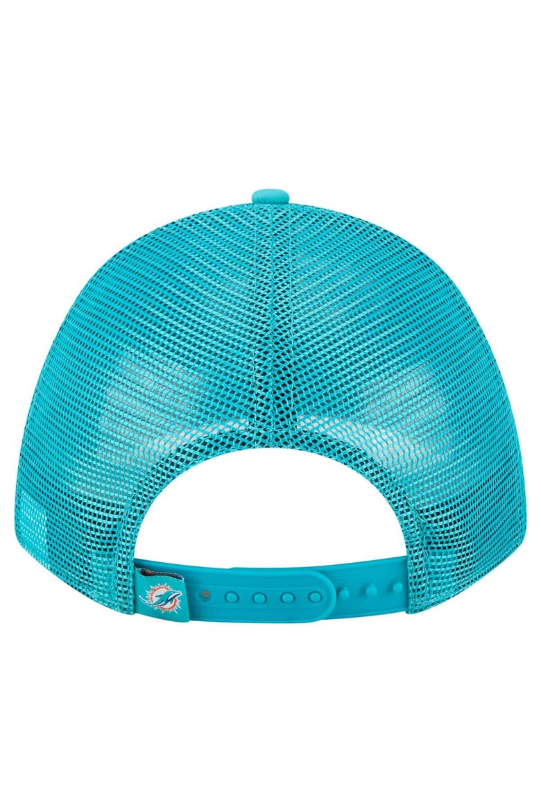 Men's New Era  Aqua Miami Dolphins Active Minimalist M-Crown A-Frame 9FORTY Adjustable Hat, Alternate, color, Aqua