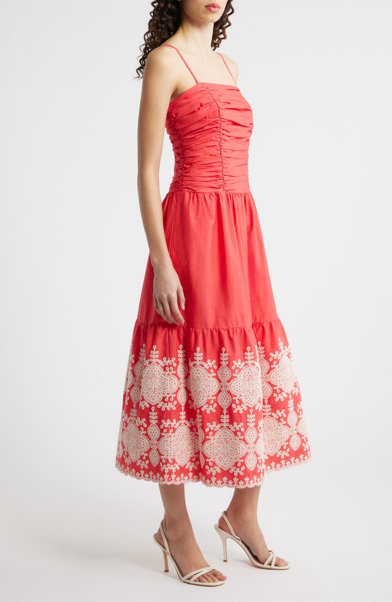 Eliza J Ruched Bodice Sleeveless Maxi Dress, Alternate, color, 