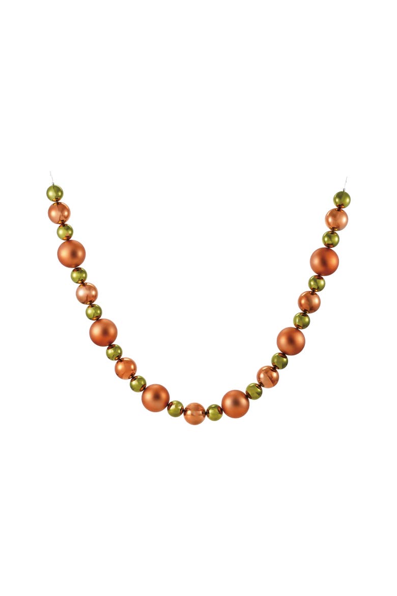 Eclectic Ball Garland in Artful Plastic, Main, color, Green and Orange