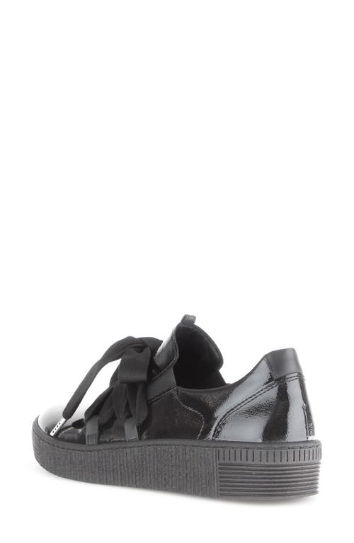 Gabor Leather Platform Sneaker In Black