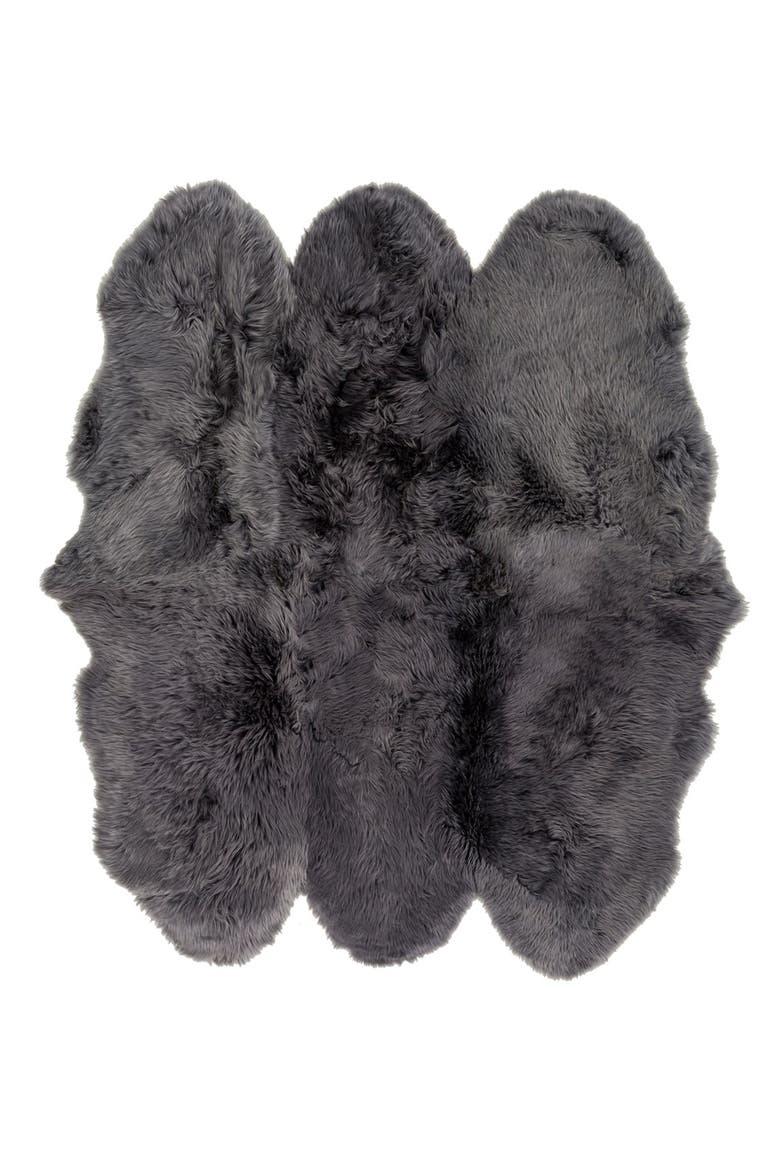 Genuine Shearling Rug, Alternate, color, GREY