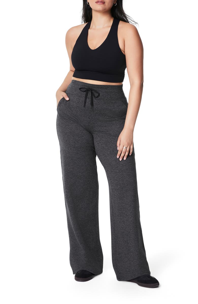 SPANX<sup>®</sup> SPANXsmooth<sup>™</sup> SoftStretch Wide Leg Pants, Alternate, color, Very Black Dash Heather