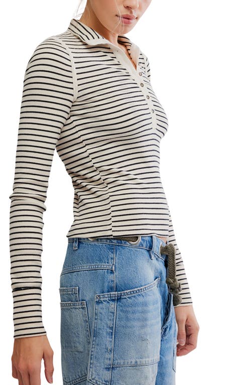 Free People X We The Free Lake Henley Stripe In Animal Print