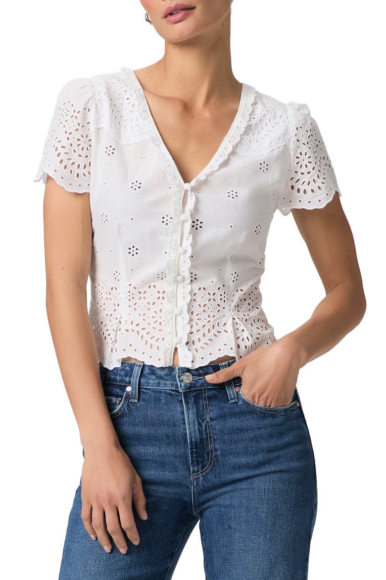 Quinta Broderie Anglaise Top, Main, color, WHITE