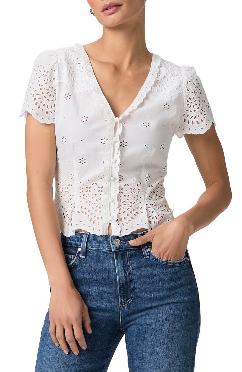 PAIGE Quinta Broderie Anglaise Top, Main, color,