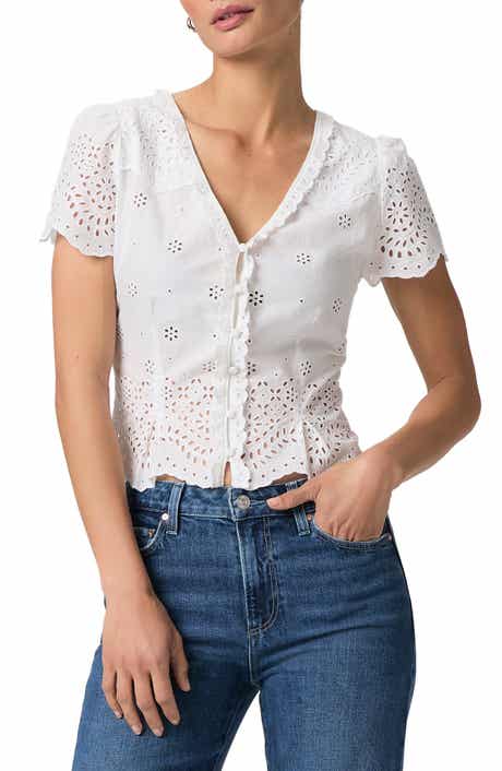 PAIGE Quinta Broderie Anglaise Top