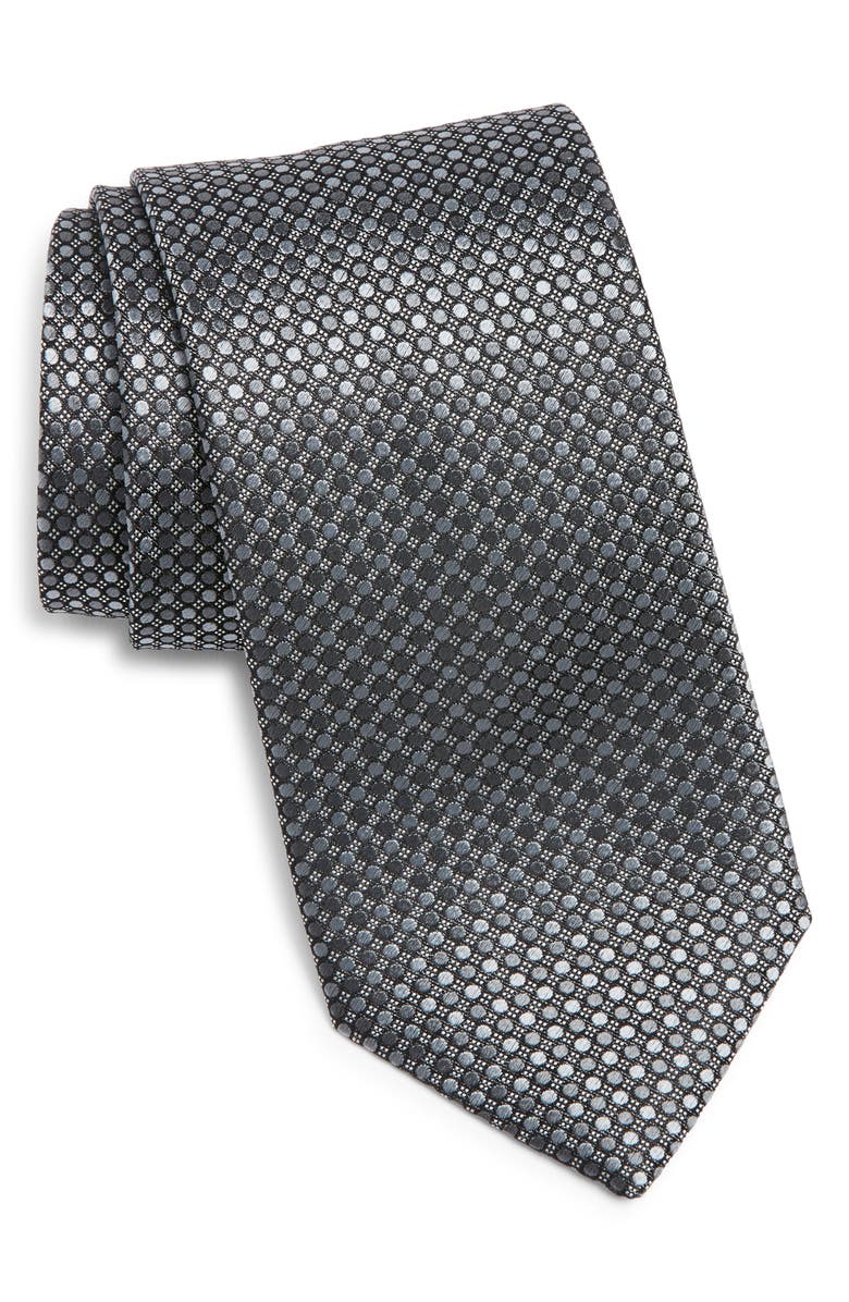 Canali Geometric Silk Tie, Main, color, Grey