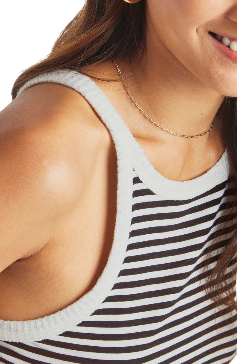 Splendid Candice Stripe Linen Blend Crop Tank, Alternate, color, Lead Stripe