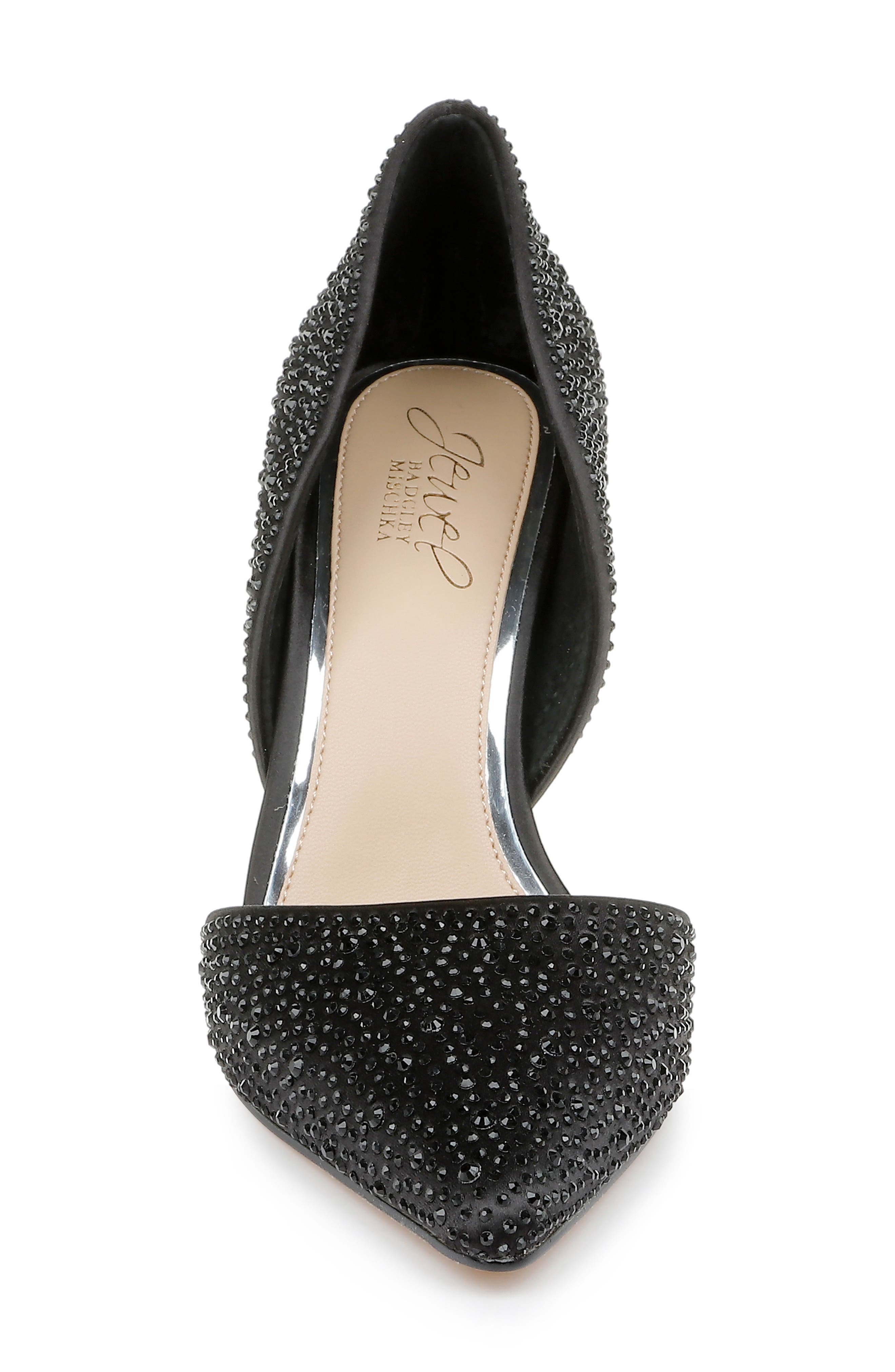 Jewel Badgley Mischka Justise Embellished Satin d'Orsay Pump, Alternate, color, 