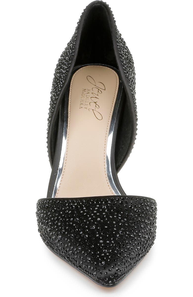 Jewel Badgley Mischka Justise Embellished Satin d'Orsay Pump, Alternate, color,