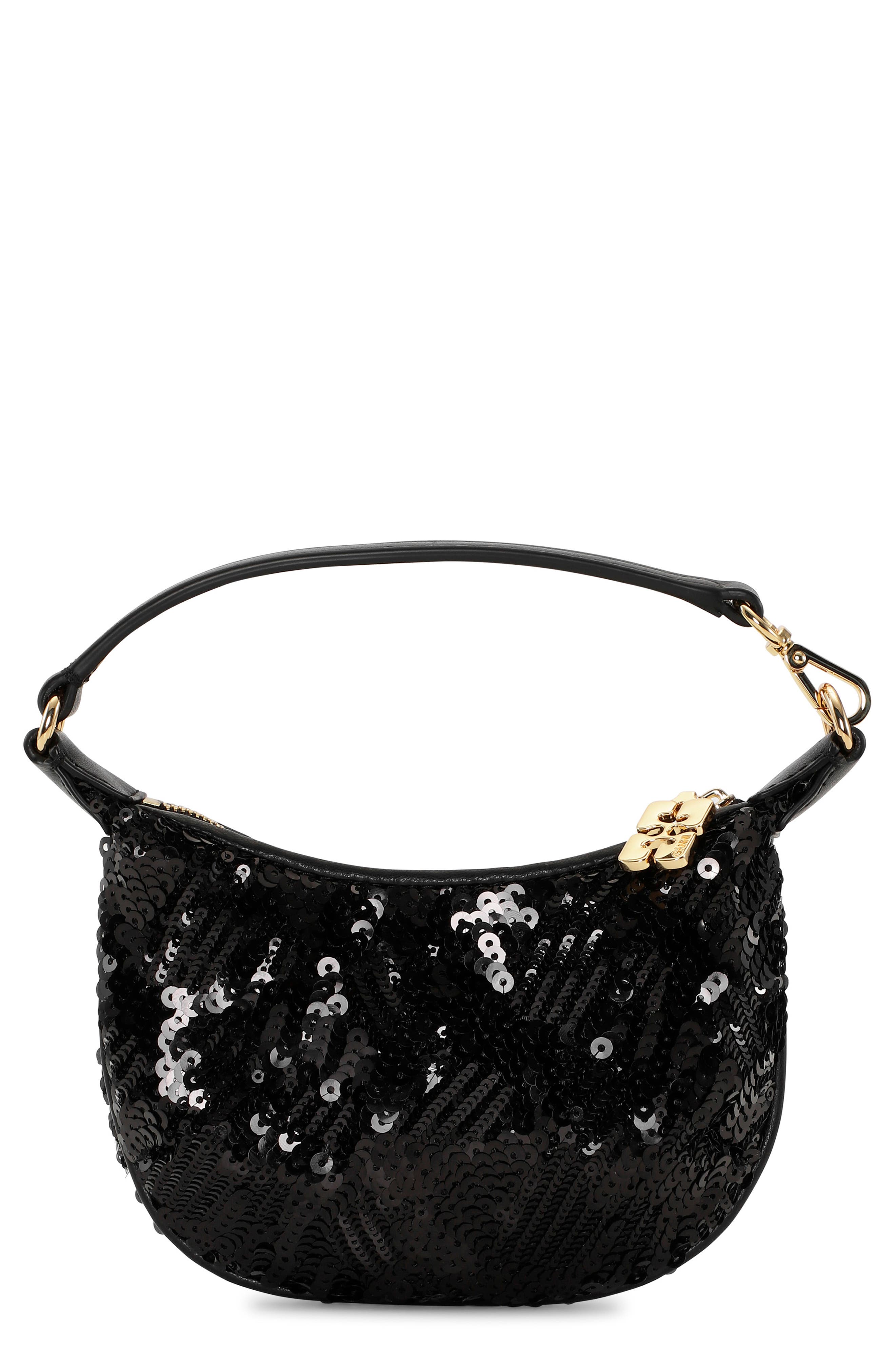 Ganni Mini Sequin Clutch, Main, color, 