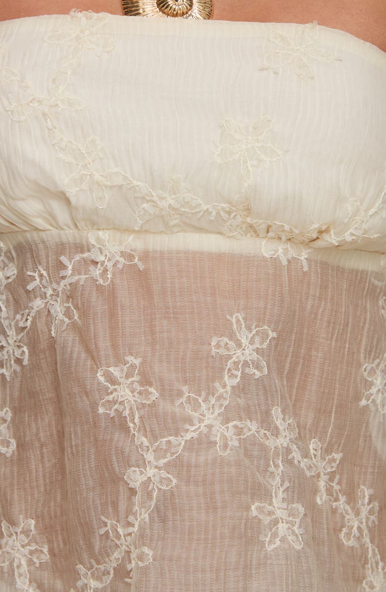 Princess Polly Quinnie Embroidered Strapless Top, Alternate, color, Cream