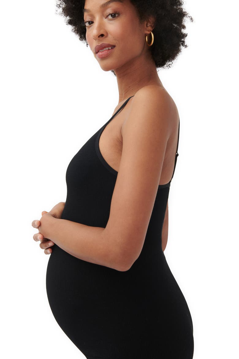 The Body Rib Maternity Unitard, Alternate, color, BLACK