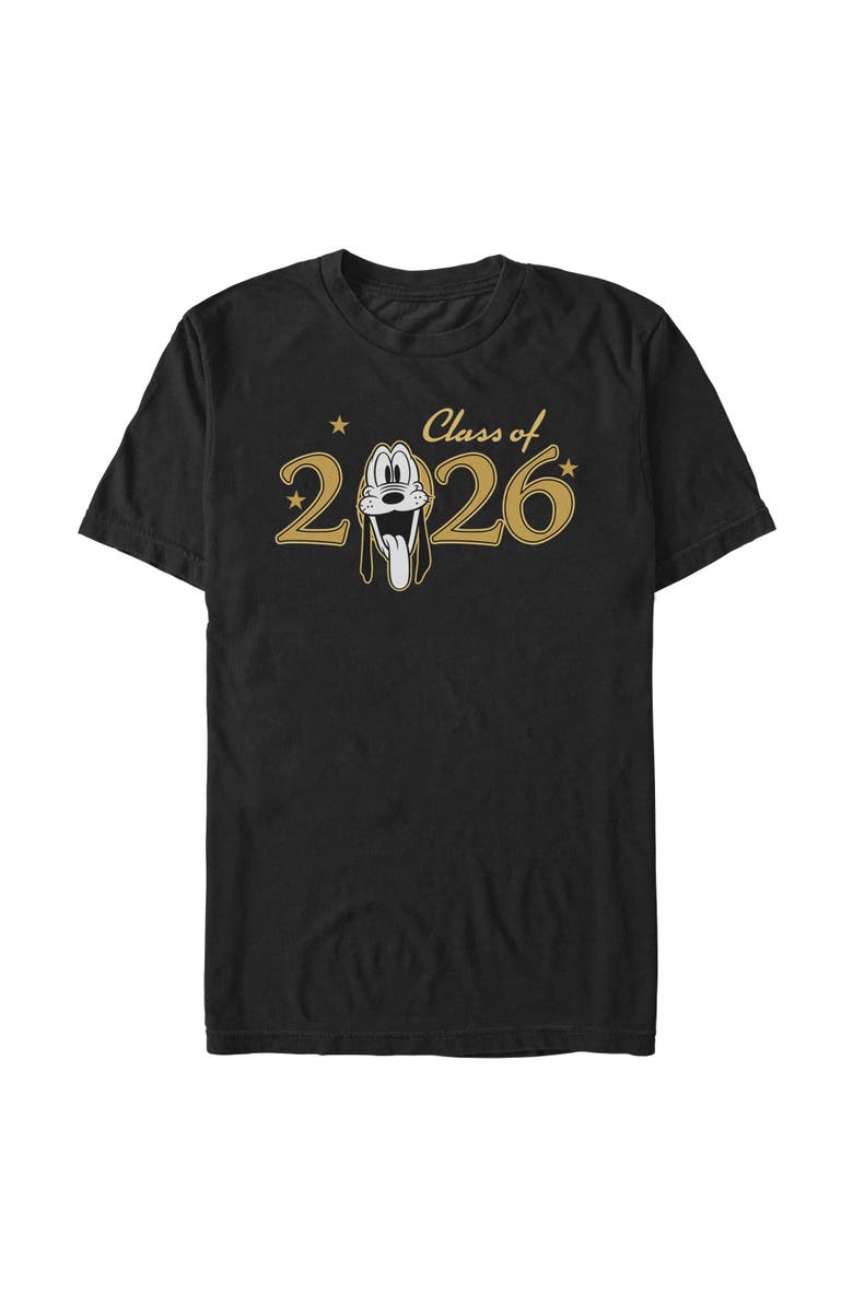 Mickey & Friends Men's Mickey & Friends Pluto Class of 2026 Stars Graphic T-Shirt, Main, color, Black