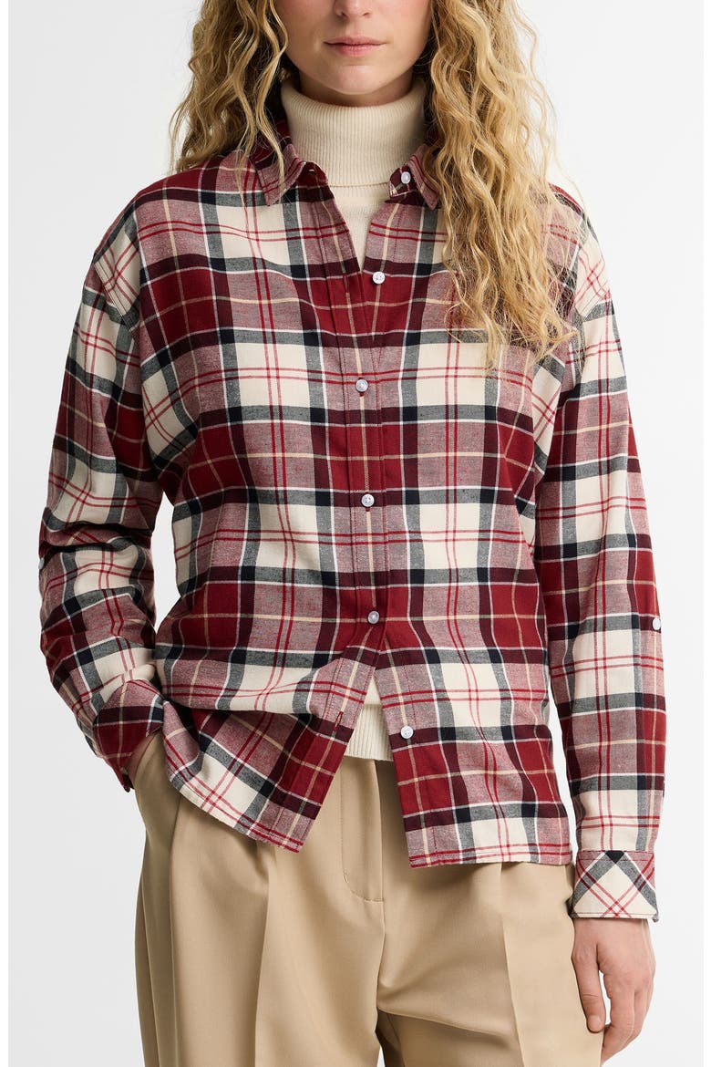 Elishaw Relaxed Fit Check Button-Up Shirt, Main, color, LT CARDINAL TARTAN