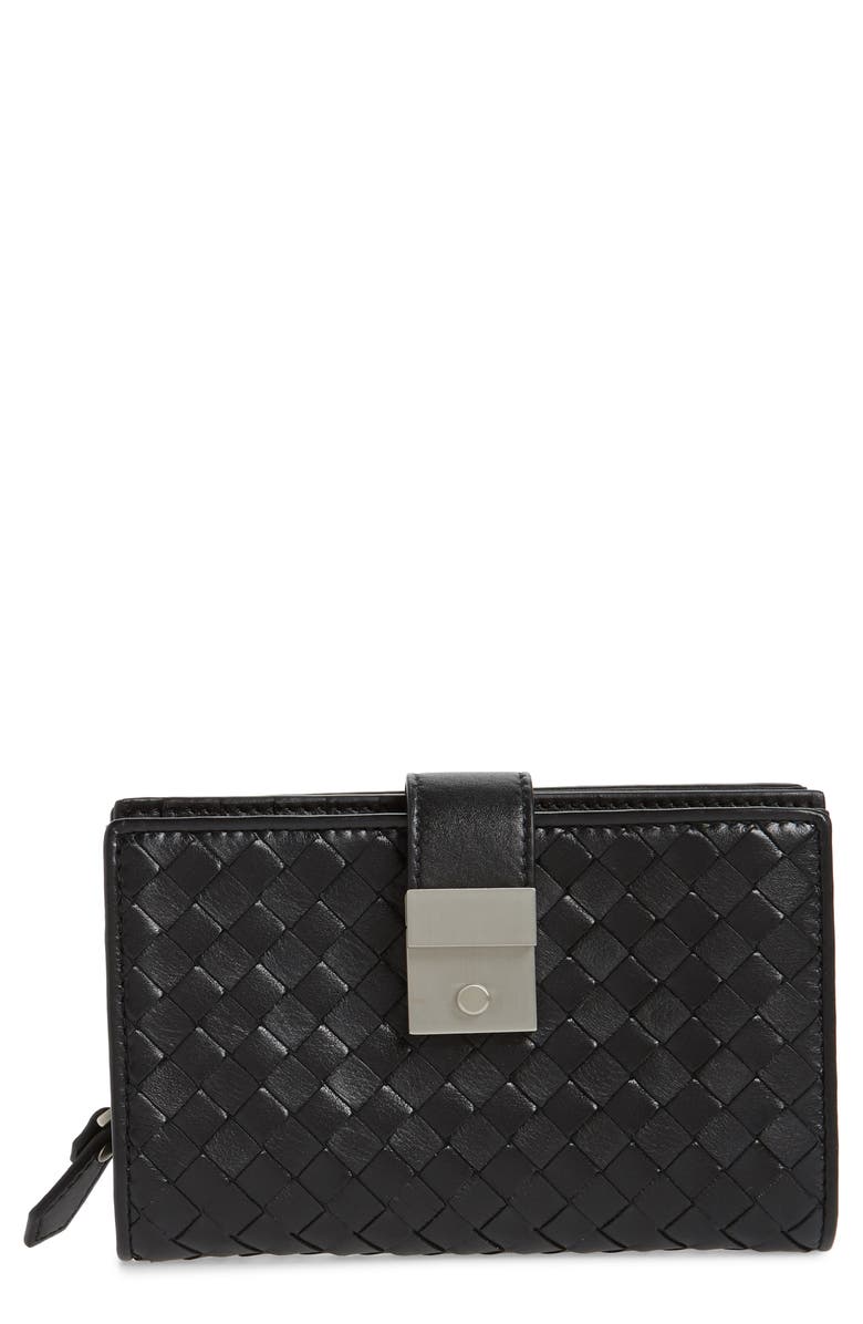 Bottega Veneta Intrecciato Leather French Wallet, Main, color, 