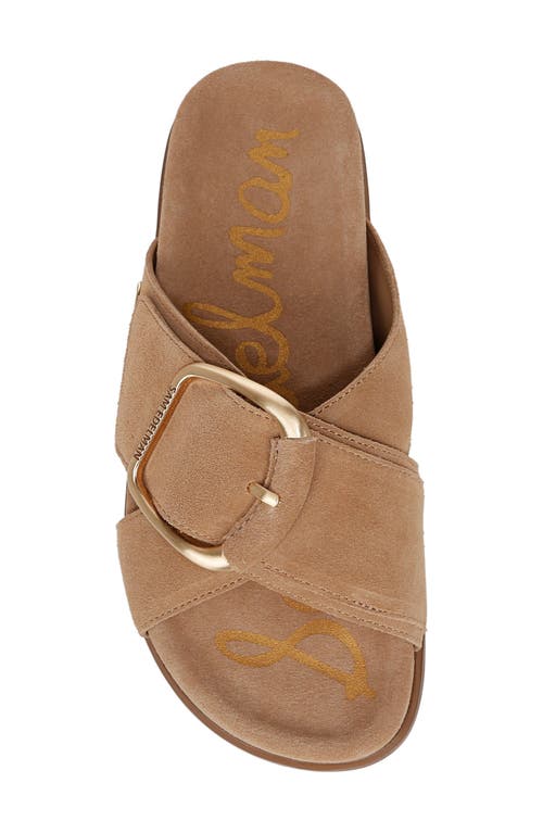 Sam Edelman Darla Buckle Slide Sandal Cyprus Tan Suede In Cyprus Tan