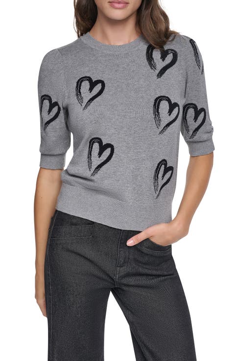 Heart Short Sleeve Sweater