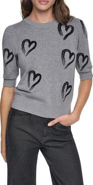 DKNY Heart Short Sleeve Sweater