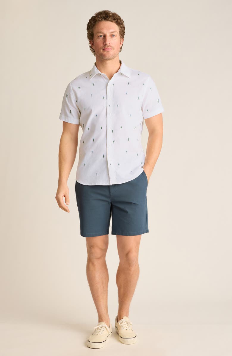 Bonobos Montauk Floral Embroidered Short Sleeve Cotton & Hemp Button-Up Shirt, Alternate, color, Marisol Floral