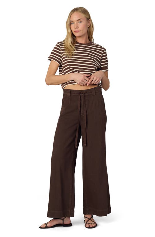 Joe's The Addison Low Rise Cotton Blend Ankle Wide Leg Pants In Brown