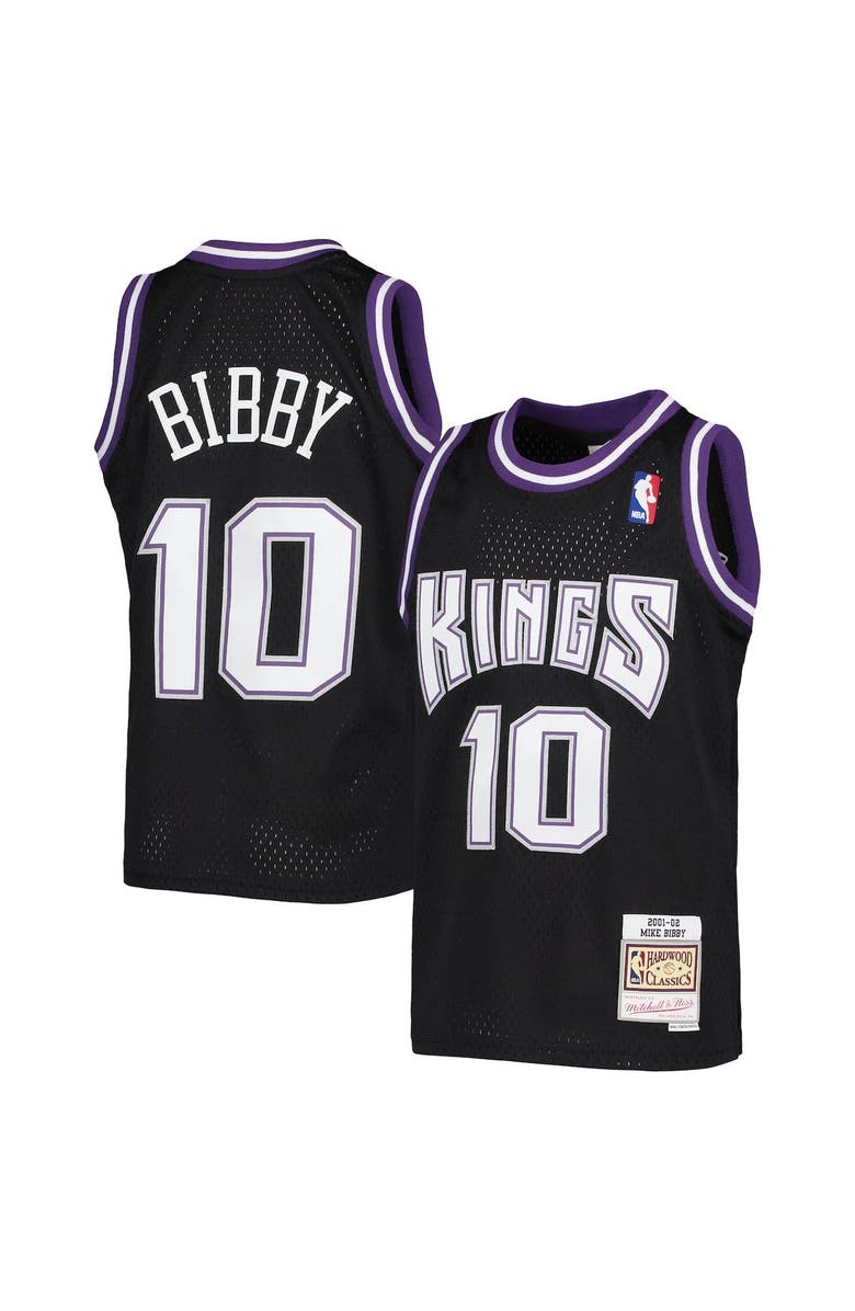 Mitchell & Ness Youth Mitchell & Ness Mike Bibby Black Sacramento Kings 2001-02 Hardwood Classics Swingman Jersey, Main, color,