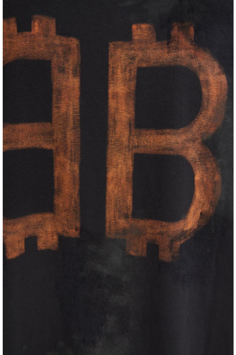 Crypto Logo Oversize Graphic T-Shirt, Alternate, color, WASHED BLACK