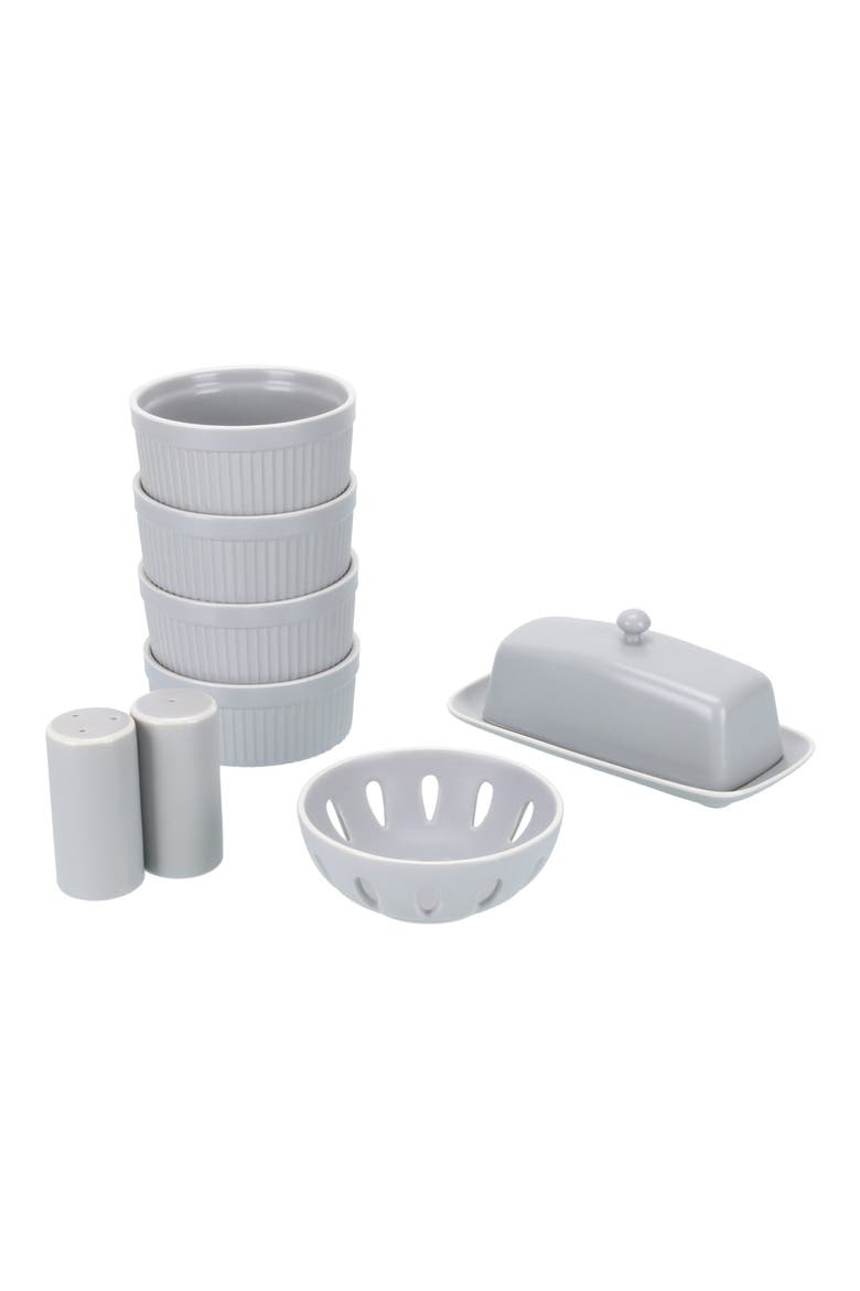 7-Piece Stoneware Tabletop Set, Main, color, STONE
