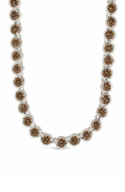 Helene Bezel Cubic Zirconia Tennis Necklace