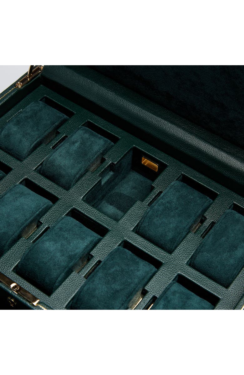 WOLF British Racing 10 Piece Watch Box with Drawer, Alternate, color, Green