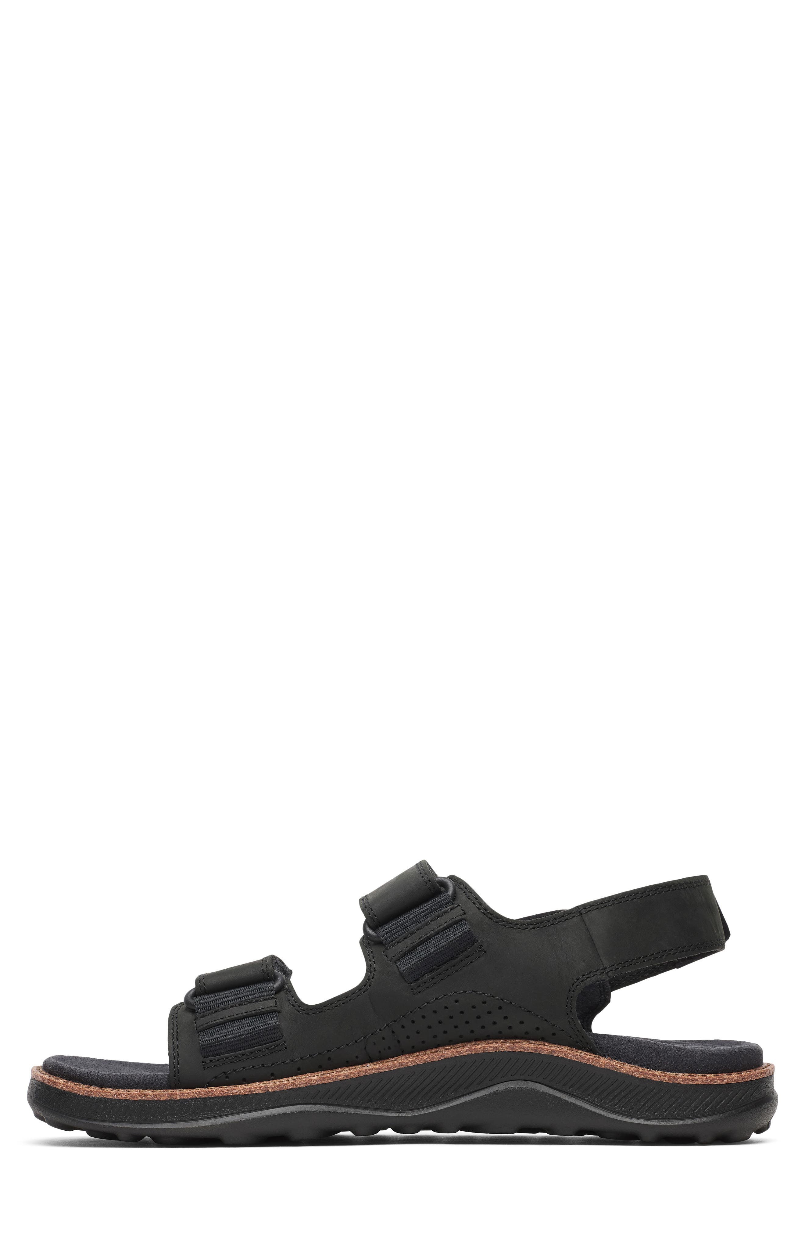 Merrell Cover Quarter Strap Sandal, Alternate, color, Black