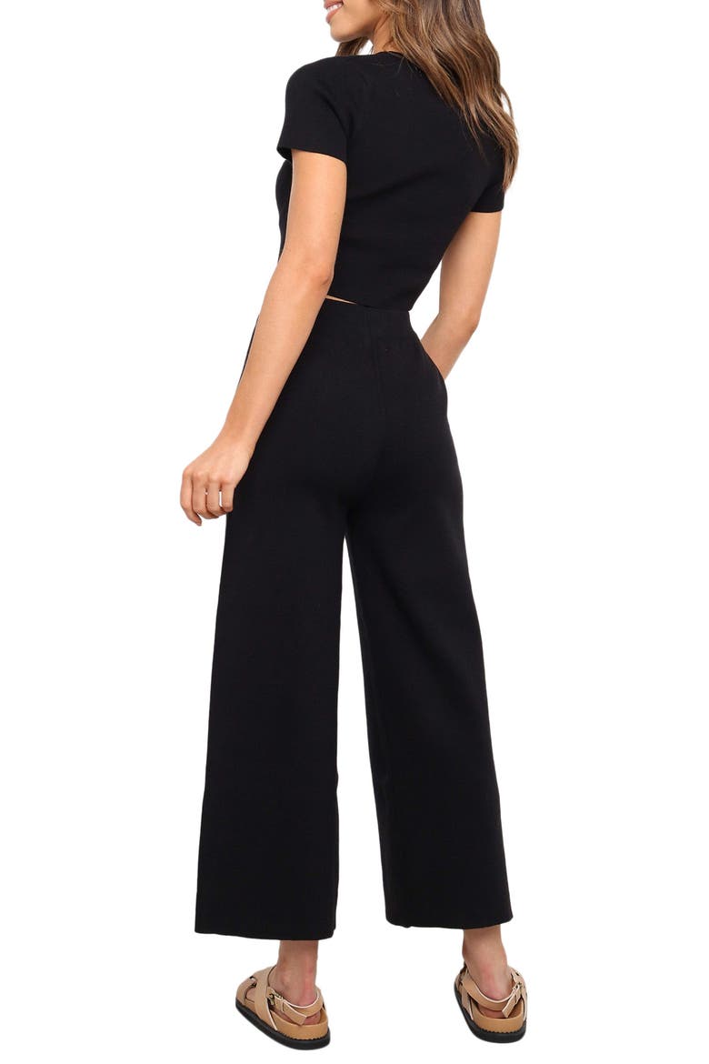 Ayers Crop Sweater & Wide Leg Pants Set, Alternate, color, BLACK