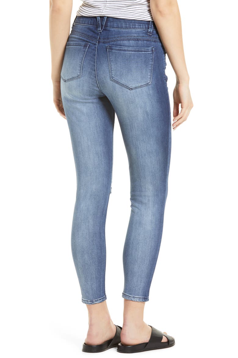Ripped High Waist Ankle Skinny Jeans (Nordstrom Exclusive), Alternate, color, MBV-MID BLUE VINTAGE