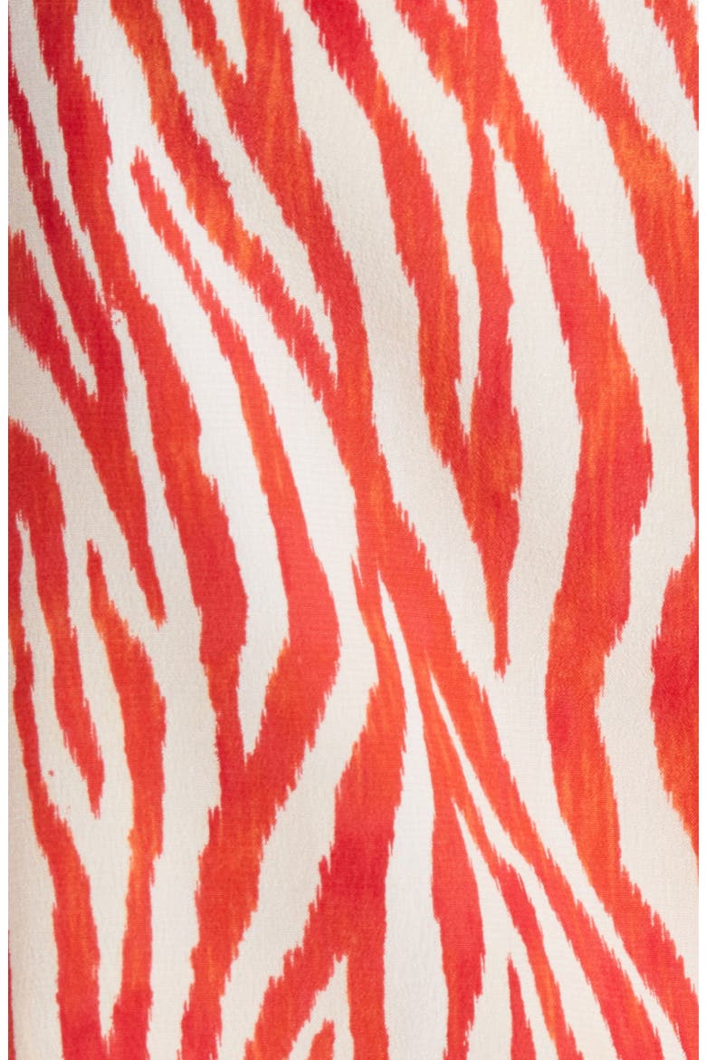 Zesty Zebra Long Sleeve Silk Camp Shirt, Alternate, color, TRULY RED