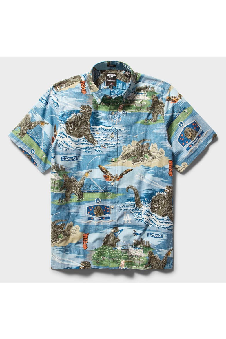 Men's Reyn Spooner  Blue Los Angeles Dodgers Godzilla Button-Down Shirt, Main, color, Blue