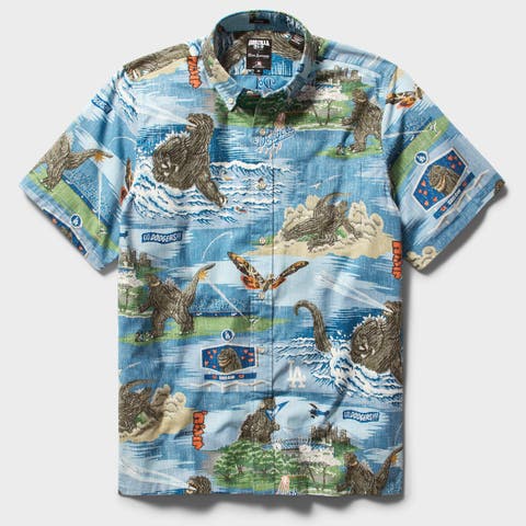 Men's Reyn Spooner  Blue Los Angeles Dodgers Godzilla Button-Down Shirt